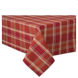 Cotton Rectangle Tablecloth in Autumn Spice Plaid - 60x120 NWT